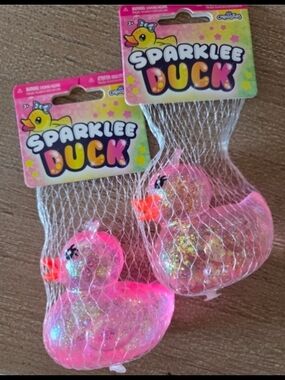 Orb Curiosities Pink Glitter Squishy Sparklee Duck- Popular/hard To Find